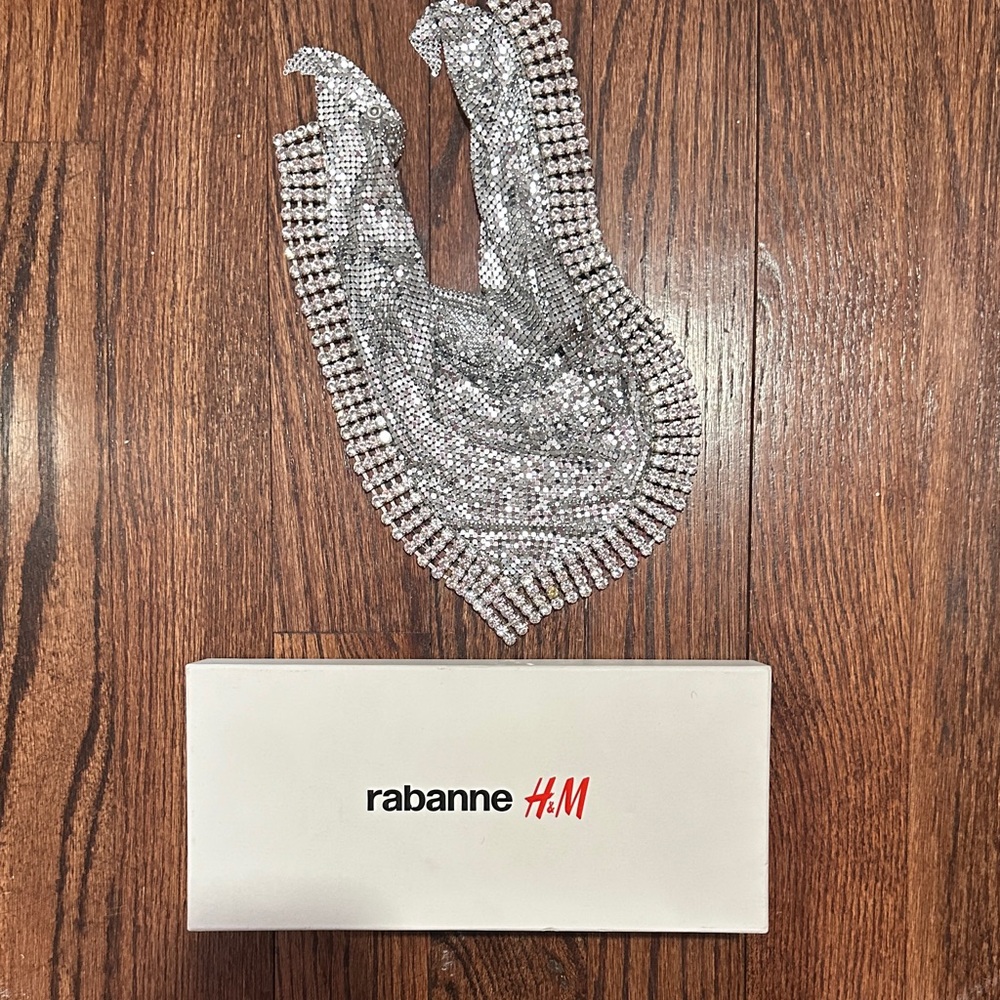 NIB Rabanne x H&M silver chain mail scarf
